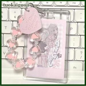 tuokaiguoji Pha lê tình yêu trái tim dây buộc chống mất Vòng đeo tay cho điện thoại di động trường hợp dây đeo cổ tay xe Keychain dễ thương điện thoại quyến rũ