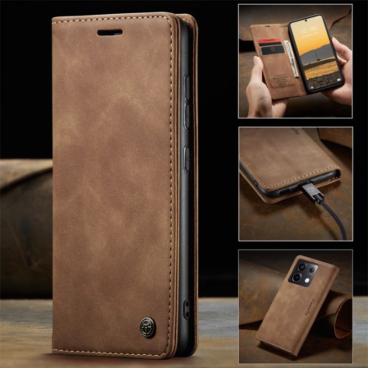 POCO X6 Pro 5G Flip Matte PU Leather Phone Case For Xiaomi Poco X6 Pro ...