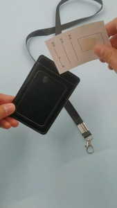 Lightweight PU Document Holder Wallet Window Sleeve For Business Cards And Membership Cards