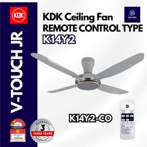 KDK - K14Y2 (SILVER GREY) REMOTE CONTROL 4 BLADE CEILING FAN/AC MOTOR / (140cm/56")