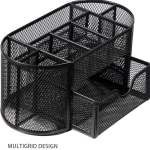 9in1 Multipurpose Mesh Desk Organizer With Drawer Office Supplies Organizer Storage School Supplies Rack Pencil Case Stationery Desk Organizer Office Supplies Pen Holder Organizers Multi-Functional Mesh Desk Organization Storage [ Merchandise777 ]