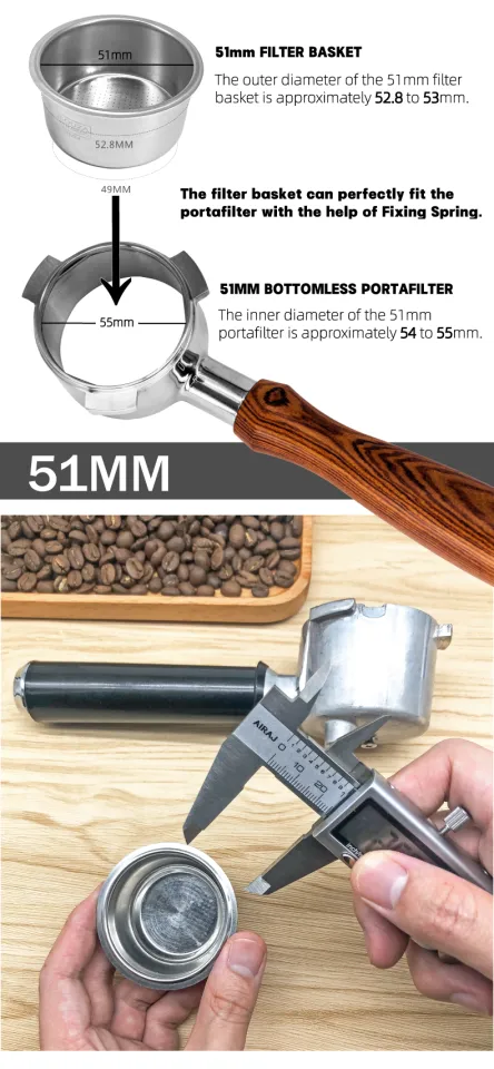 Neouza Filter Basket 51mm for Espresso Coffee Machine，Espresso