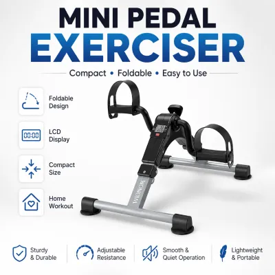 🇸🇬 (With Electronic LCD Display) Pedal Exerciser Bike - Floor Pedal for young and old home or office - Mini Exercise Bike