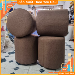 [Giá Tại Xưởng] Ghế Đôn Tròn Sofa Màu Nâu Kê Chân Ngồi Ghế Bàn Trang Điểm Bọc Mút Nhiều Màu Sắc