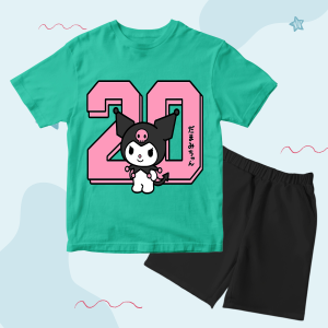 Baju Setelan Anak Perempuan Karakter Kuromi Number 20 - Kaos Anak Cewek Kuromi Lucu Umur 1 - 10Tahun
