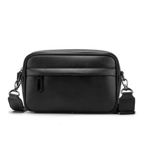 Casual Solid Mens Crossbody Bag Messenger Bag Mens PU Leather Crossbody Shoulder Bags Male Handbag Bags Cross Body Bag 2026 New2026