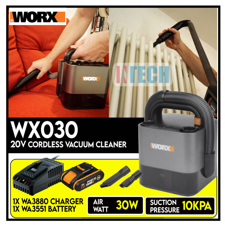 WORX WX030 CORDLESS VACUUM CLEANER 20V C W 1NOS WA3551 BATTERY