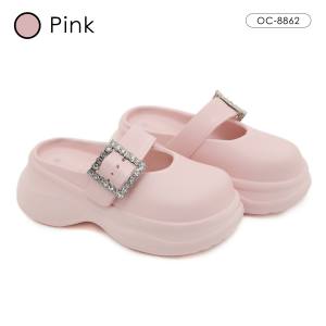 OCTAVIA Sandal Slide Slip On Wedges Wanita with Diamond Beads Gesper #OC-8862