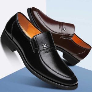 Business Casual Shoes For Man Breathble Black Leather Shoes Mens Quality Pointed Toe Microfiber Leather Soft Shoes Big Size
