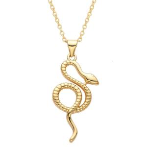 Snake Pendant Necklace Ladies Party Necklace Unique Snake Theme Neck Copper Texture for Enhancing Fashion Outfit