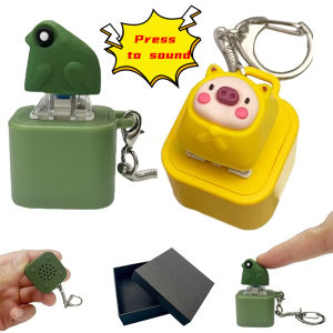 Press Sound Creative Decompression Keychain Luminous Voice Pig Head Frog Bag Pendant Fun Animal Keychain Popular Accessories H260729