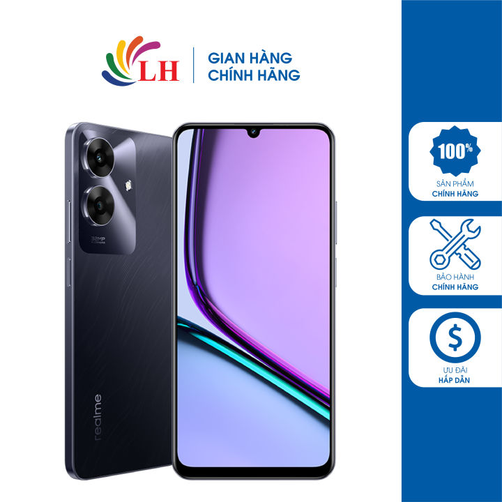 Điện thoại Realme Note 60 (4GB/128GB) - Hàng chính hãng - Màn hình IPS LCD 6.74", HD+, 90Hz, Hệ điều hành Android, Chip xử lý UNISOC T612, Camera sau 32MP, f/1.8, Dung lượng pin 5000mAh