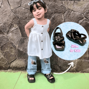 Sepatu sandal Anak Wanita - Fluff Puffy Sandal for Kids - Jitha Shoes