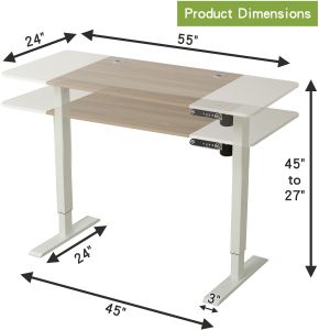 Mxtark Meja Standing Elektrik Adjustable 1.4M dengan Roda - Desain Kontemporer