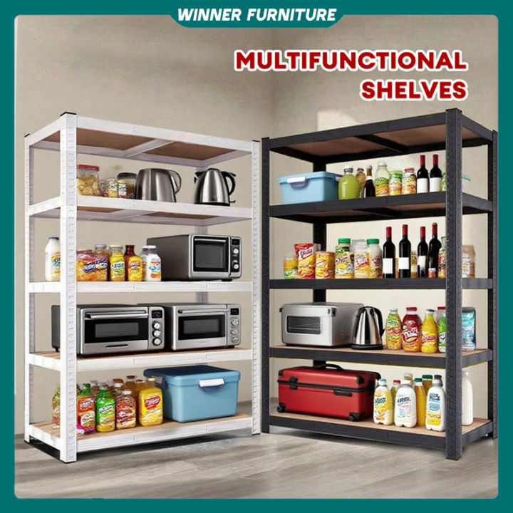 3-6 Layer Metal Rack Steel Rack Goods Storage Shelf Heavy Duty Shelve ...