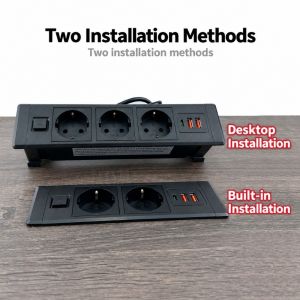 ZT9IYH 16A 230V Ổ cắm điện âm tường 2 cổng USB 1 cổng Type-C. EU Ổ cắm âm bàn Ổ cắm điện âm tường Dây nối dài 180cm Ổ cắm tích hợp. Đồ nội thất văn phòng