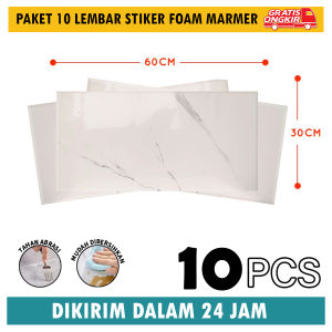 Paket 10 Lembar Wallpaper Dinding Vinyl Marmer Sooku 30 x 60 cm 03cm PVC Stiker Marble