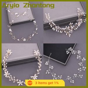 Aryio ที่คาดผมสำหรับผู้หญิงที่คาดผมประดับไข่มุกพลอยเทียมดอกไม้อุปกรณ์แต่งผมสำหรับเจ้าสาวเครื่องประดับผมเครื่องประดับสำหรับงานแต่งงาน