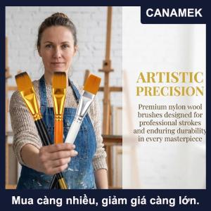 【CANAMEK】 3Pcs Nylon Sơn Bàn Chải Thiết Lập Cho Acrylic Dầu Và Màu Nước Sơn Nghệ Sĩ Chất Lượng Lông Mềm Cho Nghệ Thuật Nhà Trường Thủ Công Hội Thảo