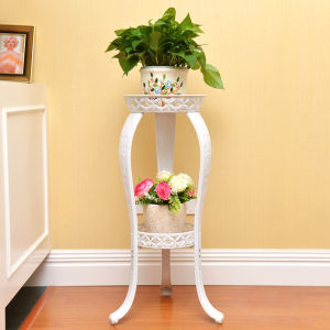 2 Tier Iron Flower Rack Pot Plant Stand Shelf Plant Display Rack Tempat Letak Pasu Rak Bunga Besi