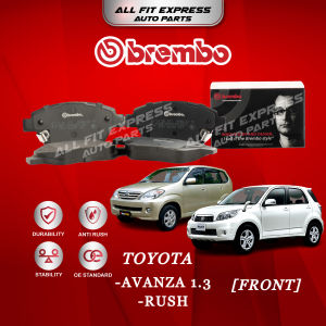 TOYOTA AVANZA 1.3  RUSH FRONT (DEPAN) BREMBO BRAKE PAD 100% ORIGINAL AUTHENTIC PRODUCT (PRICE FOR 4 PCS)