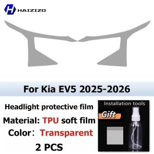 secr For Kia EV5 2025-2026 Smoke Black TPU Headlight Protection Film Anti-Scratch & UV Resistant Easy Install Vinyl Wrap Kit PPF Z4K2H