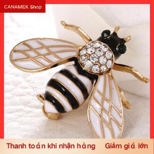 CS Phụ Nữ Tinh Tế Ong Nhỏ Côn Trùng Pha Lê Rhinestone Pin Trâm Trang Sức Phụ Kiện
