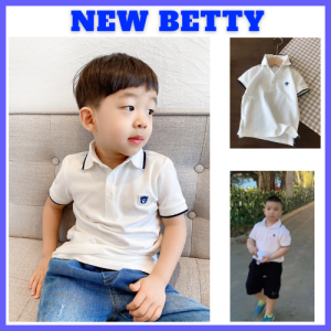 Áo POLO trắng cho bé trai. Chất cotton đẹp. NEWBETTY Size 9-45kg