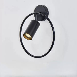 Retail And Wholesale Bedroom Bedside Decoration Gold Black Sconce Lamp with Circle Nordic Creative Living Dining Hallway Aisle Entrance Hotel Personality Round LED Wall Light