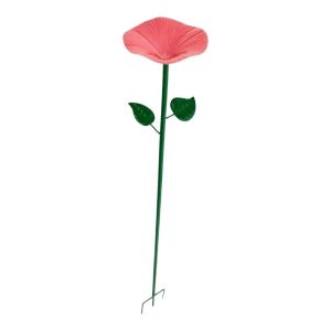 HEALMEYOU Iron Flower Shaped Bird Bath Insect Drinking Garden Decor Bird Water Bowl Bird Food Dispenser Creative Bird Feeding Dish Courtyard