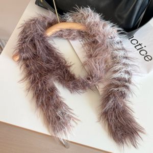 OEUVR Gothic Punk Narrow Long Scarf Subculture Harajuku Choker Streamer Fashion Gradient Color Y2K Faux Fur Scarf Girl