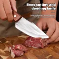 Kitchen Knife High Carbon Steel Boning Knife Handmade Forged Meat Knife Chef Knife with Sheat. 