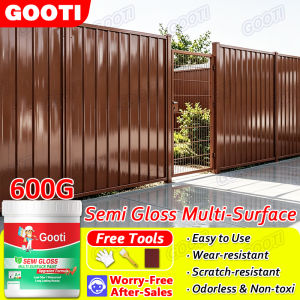 ✨2 in 1✨GOOTI Semi Gloss German Epoxy Anti Rust Paint 1KG With Tools No Need Primer Waterproof Anti-Corrosion Quick Drying Ready to use No Peeling Remove Rust Converter Primer Paint for Rusty Metal Steel Car Railings Stair Rust Conversion Agent