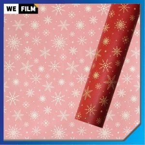 Christmas Gift Wrapping Paper DIY Craft Paper Xmas Tree Snowflake Print Gift Box Packaging Papers Xmas Gift Decoration