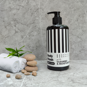 Botol Tempat Sabun Cair Shampoo Pump Dispenser Sabun Shampoo Aesthetic 500ml Motif Garis Garis