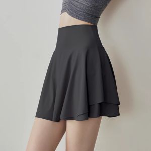 HUIESON กางเกงโยคะปลอมสองชิ้นพร้อมกระเป๋ายกกระชับเอว