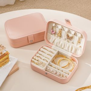 MECOME Velvet Interior Jewelry Storage Box Movable Partition Anti-oxidation Jewelry Display Box Mini PU Leather Ring Earrings Organizer for Earrings Necklaces Bracelets Ring