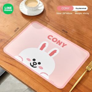 Tấm Lót Bàn Ăn Line Friends Brown Cách Nhiệt Kháng Nước Nhựa PP LFB63