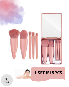 Promo Hari Ini FLD Kuas Make Up Travel Set Foundation Blusher Mixed bikin cantik isi 5 PCS