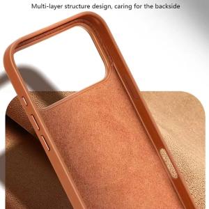 High-end Leather Phone Case for iPhone 17 Pro Max Air 16 15 Original Business Strong  Wireless Charging Protective Cover