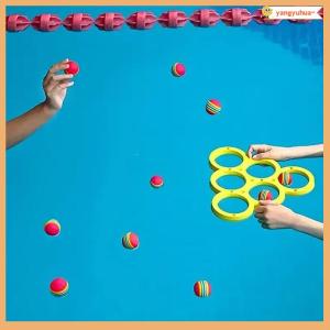 yangyuhua 1Pc Floating Table With 10 Balls Floating Toy Ring Throwing Game Water Floating Pool Game Toy EVA Throwing Circle