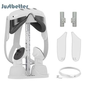 【New Arrival】 Meta Quest 3 Controller Charging Dock with Rotatable Display Stand and Dual Charging Ports for Convenient VR Gaming