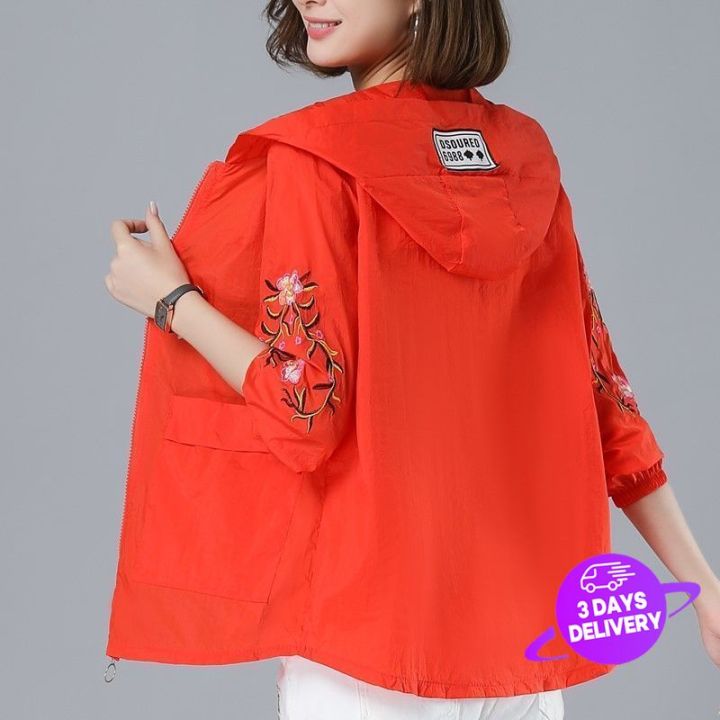 New Summer Jacket Thin Coat Long Sleeve Sunscreen Jacket Hooded Windproof  Women's Casual Coat Plus Size Lazada PH