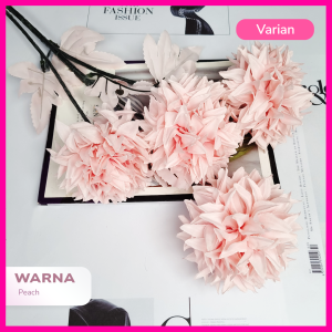 Bunga Pompom Jumbo X3 Cabang Premium/Bunga Artificial Dekorasi/Bunga Tangkai Panjang [KN-439]