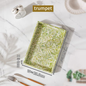 ถาดผลไม้ ถาดหวาย รูปสี่เหลี่ยม ถาดเปลือกหอย สไตล์ ins ที่ถูกทอดด้วยมือ สีธรรมชาติ นำเข้าจากเวียดนาม