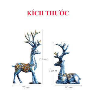 Cặp Hươu Xanh Trang Trí Taplo Ô Tô Decor Bàn Làm Việc Phòng Khách - Phụ Kiện Xe Hơi Ruffo Cao Cấp Giá Rẻ