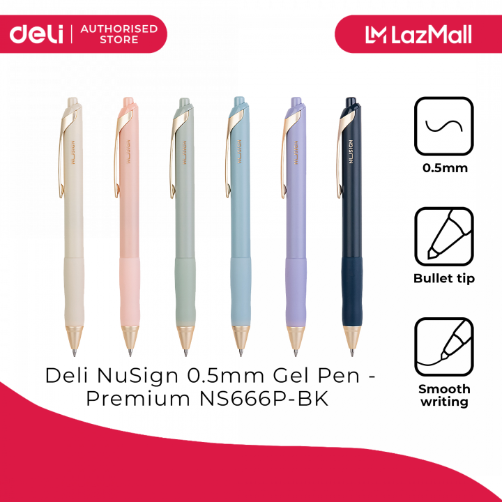 Deli NuSign 0.5mm Gel Pen- Premium 1PC NS666P-BK [79NS666P-BK] | Lazada PH