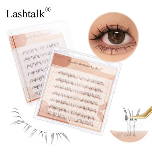 Lashtalk 1Box Polaris Style Self Adhesive DIY Eyelash Bottom Lash Clusters 56 Clusters No Glue and Remover One-Step Press On Pre-Glued Self Stick Lower Lashes 0.07 B Curl 4-7mm