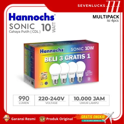 Hannochs Sonic PAKET 4 in 1 Bohlam Lampu LED 13W 18W 10W 6W Cool Daylight Putih - GARANSI RESMI