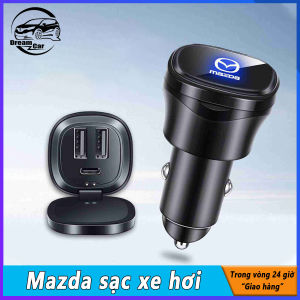 Mazda Xe USB QC 3.0 PD TypeC 60W Sạc nhanh trên ô tô Sạc điện thoại di động có đèn LED chiếu sáng